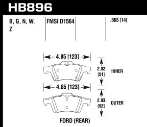 Ford Transit Connect Brake Pads - Rear - Hawk Performance - DTC-60 - `22-`23